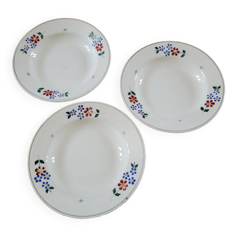 Set of 3 soup plates Ida Sainte Amandinoise St Amand