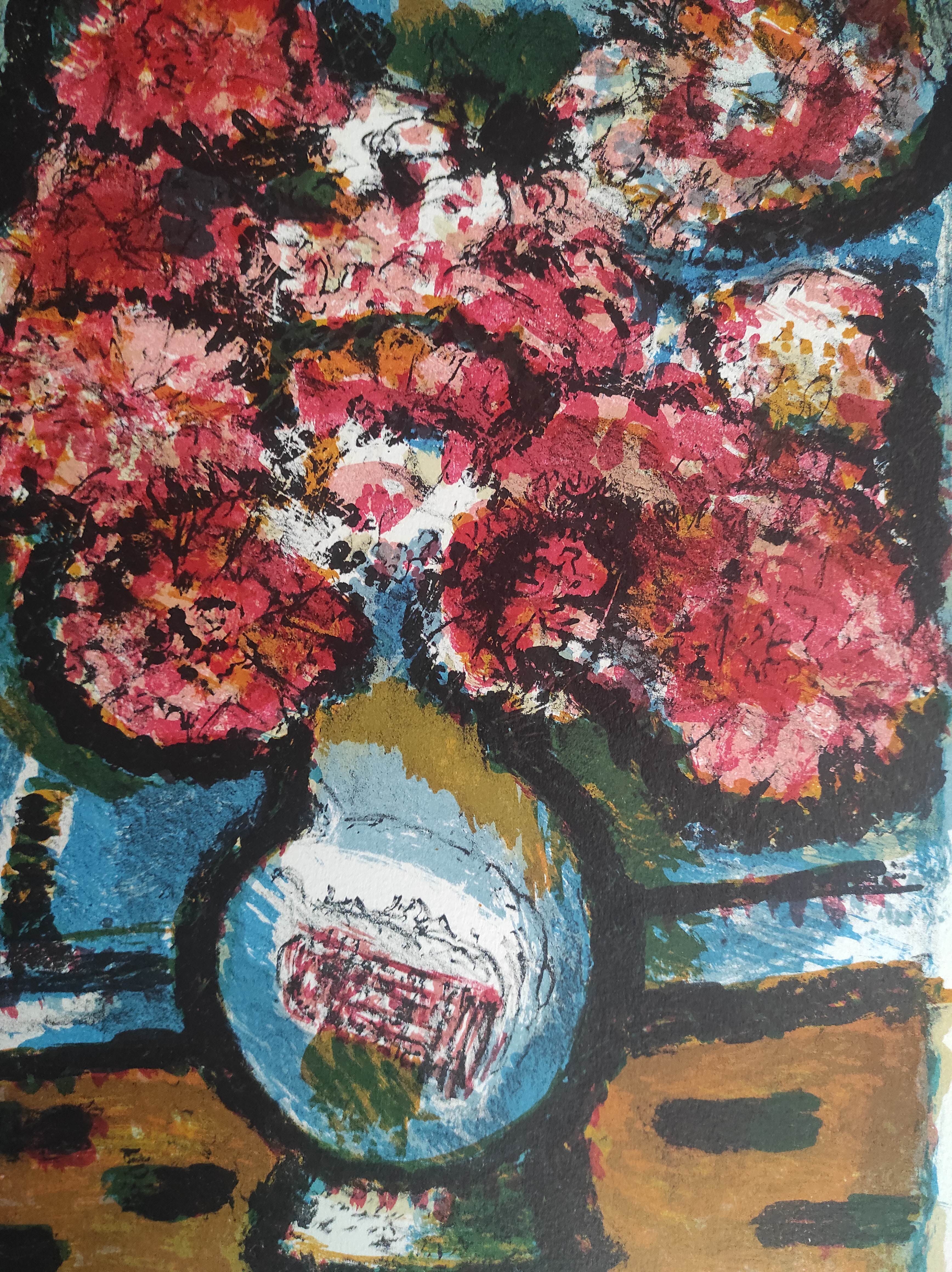 The bouquet - Hand-signed lithograph - Roger Crusat - 89/175