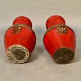 Pair of vases in cooked earth Asia