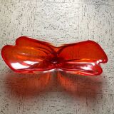 Red translucent blown glass bowl / centrepiece.