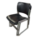 Lot of 6 black metal visitor chairs by David Rowland.