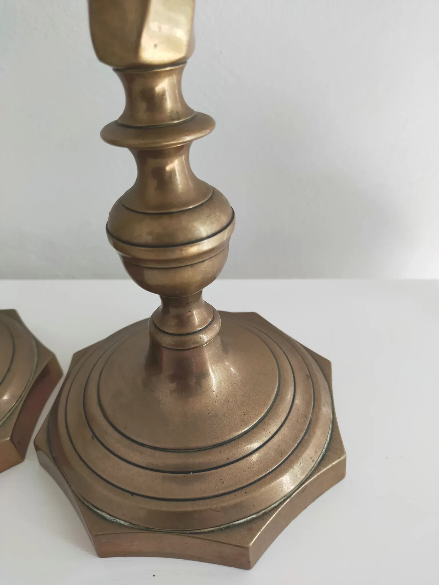 Pair of bronze candlestick holders from the 19th century