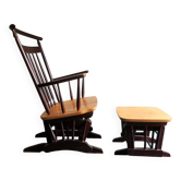 Gliding lounge chair and footrest, 1960s