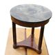 Small Empire Style Pedestal Table in Mahogany and Black Veined Marble, 19th Century