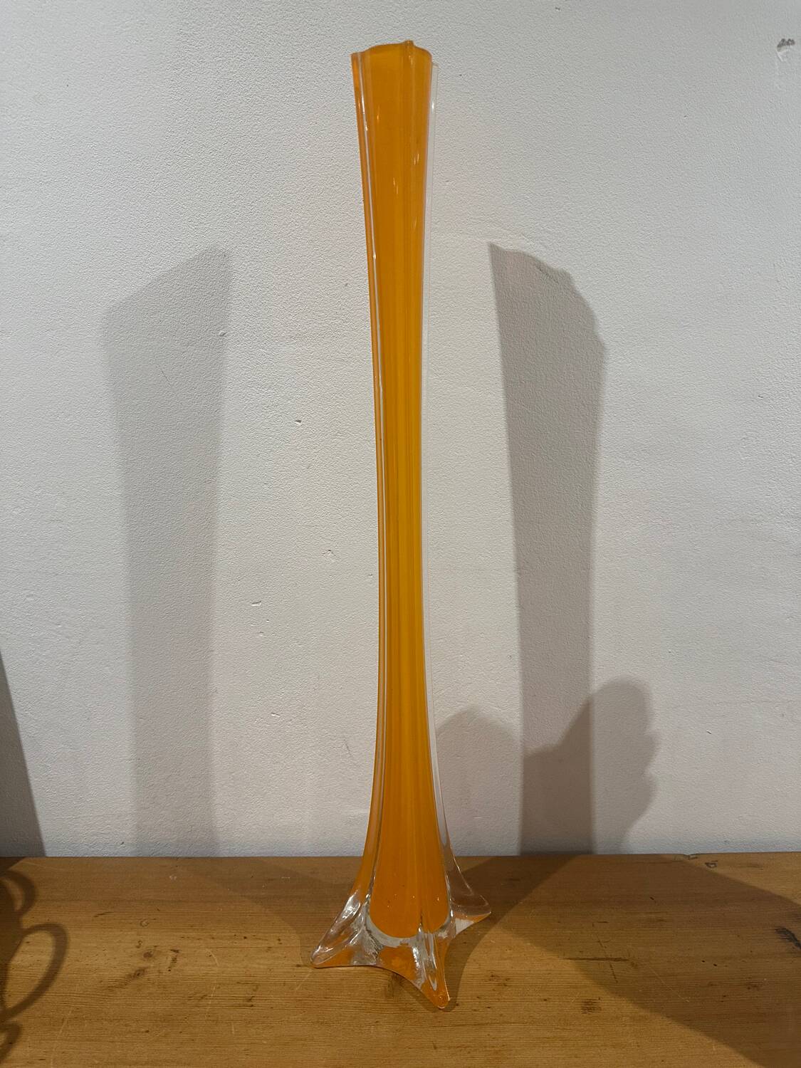 Large orange soliflore vase