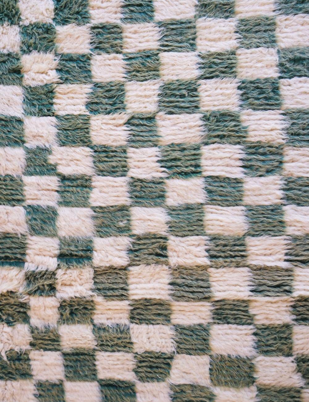 Green Checkered Carpet - 212 x 193 cm