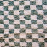 Green Checkered Carpet - 212 x 193 cm