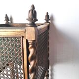 Antique Caned Fern Planter on Spiral Turned Legs