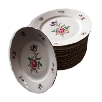 Series of 14 plates of German porcelain Bavaria