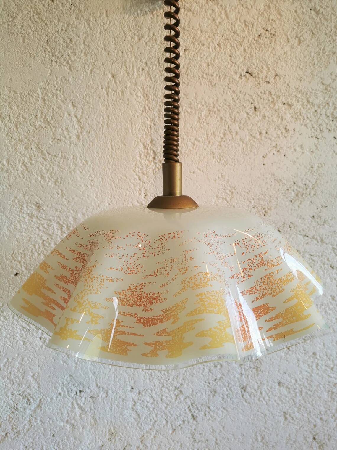 Vintage Sijaj Hrastnik Glass Pendant Lamp Mid Century Modern Lighting