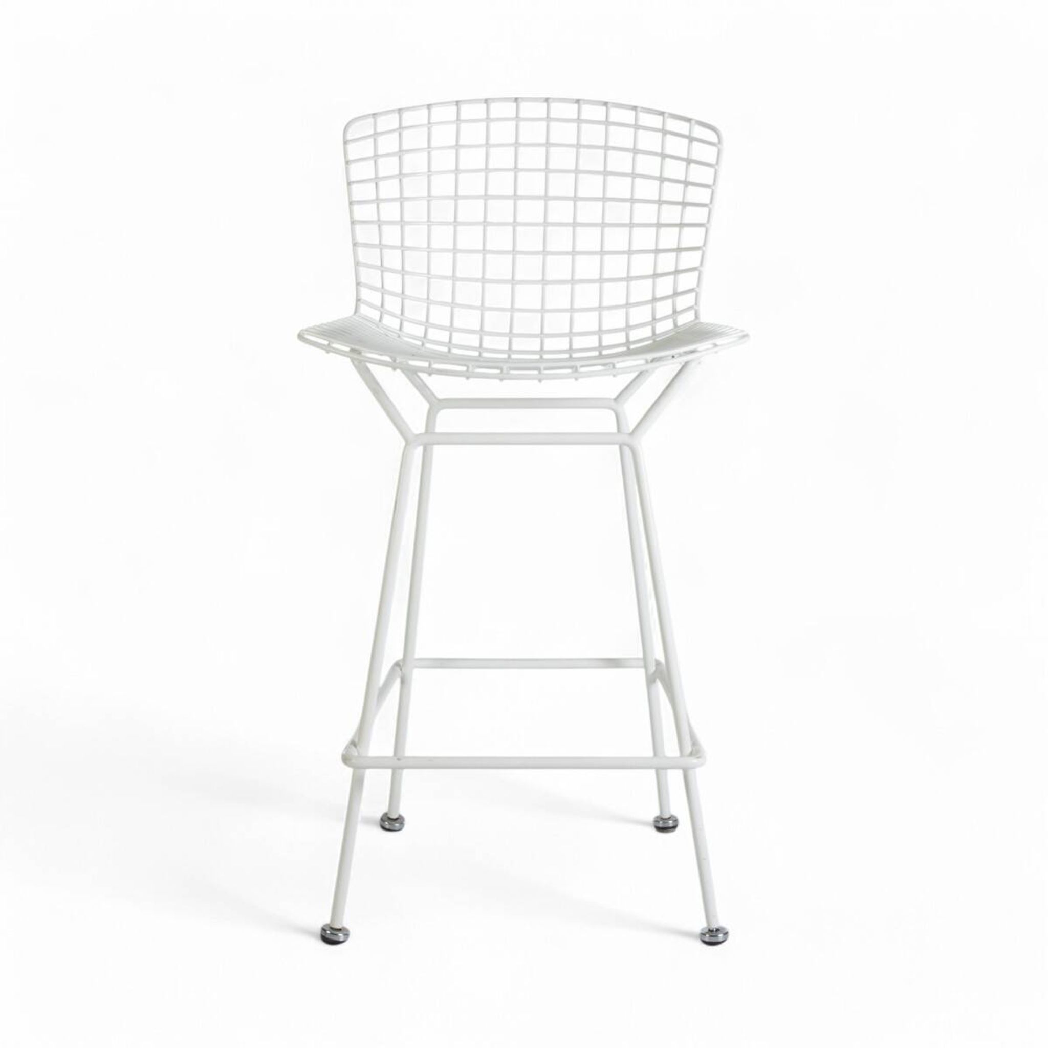 Tabouret de bar en fil métallique Harry Bertoia 428 de White Knoll Original
