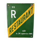 Enamelled plate license restaurant law of 1941