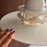 Vintage White Lacquered Metal Ceiling Light by Louis Poulsen, Denmark, 1970s