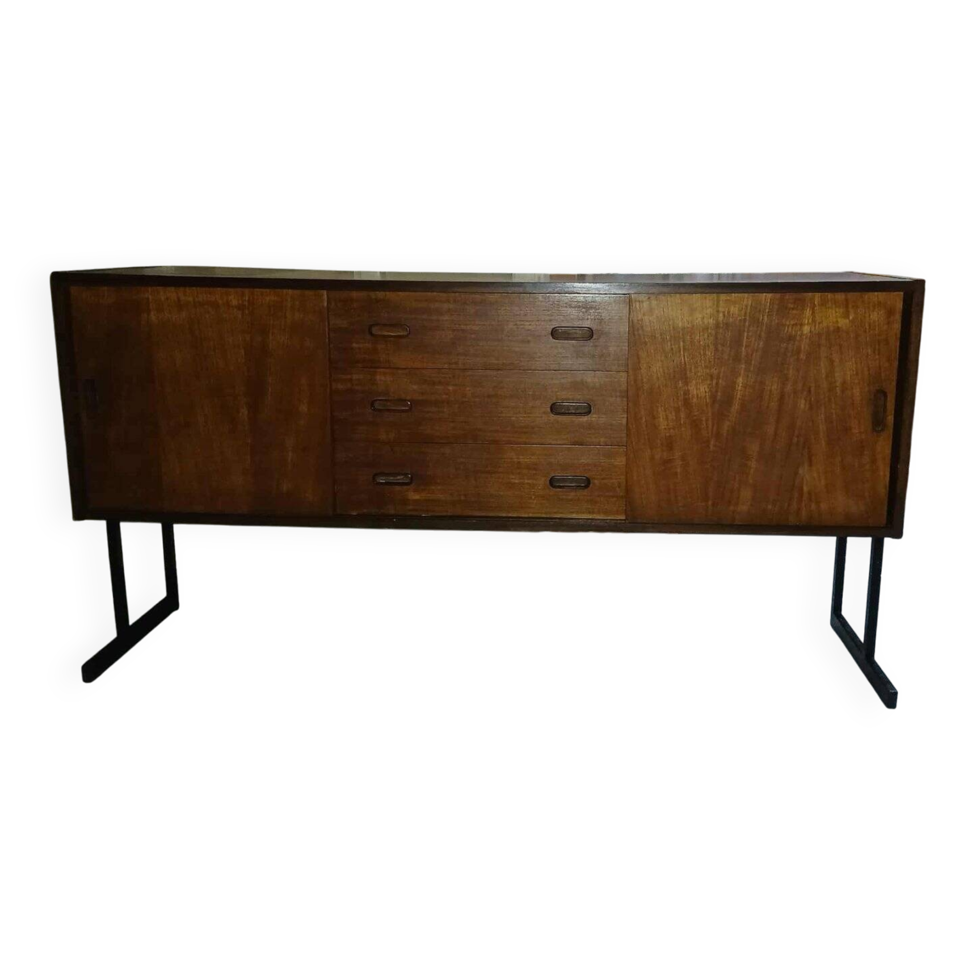 Mid-century modern sideboard in teak with metal legs, 1960s