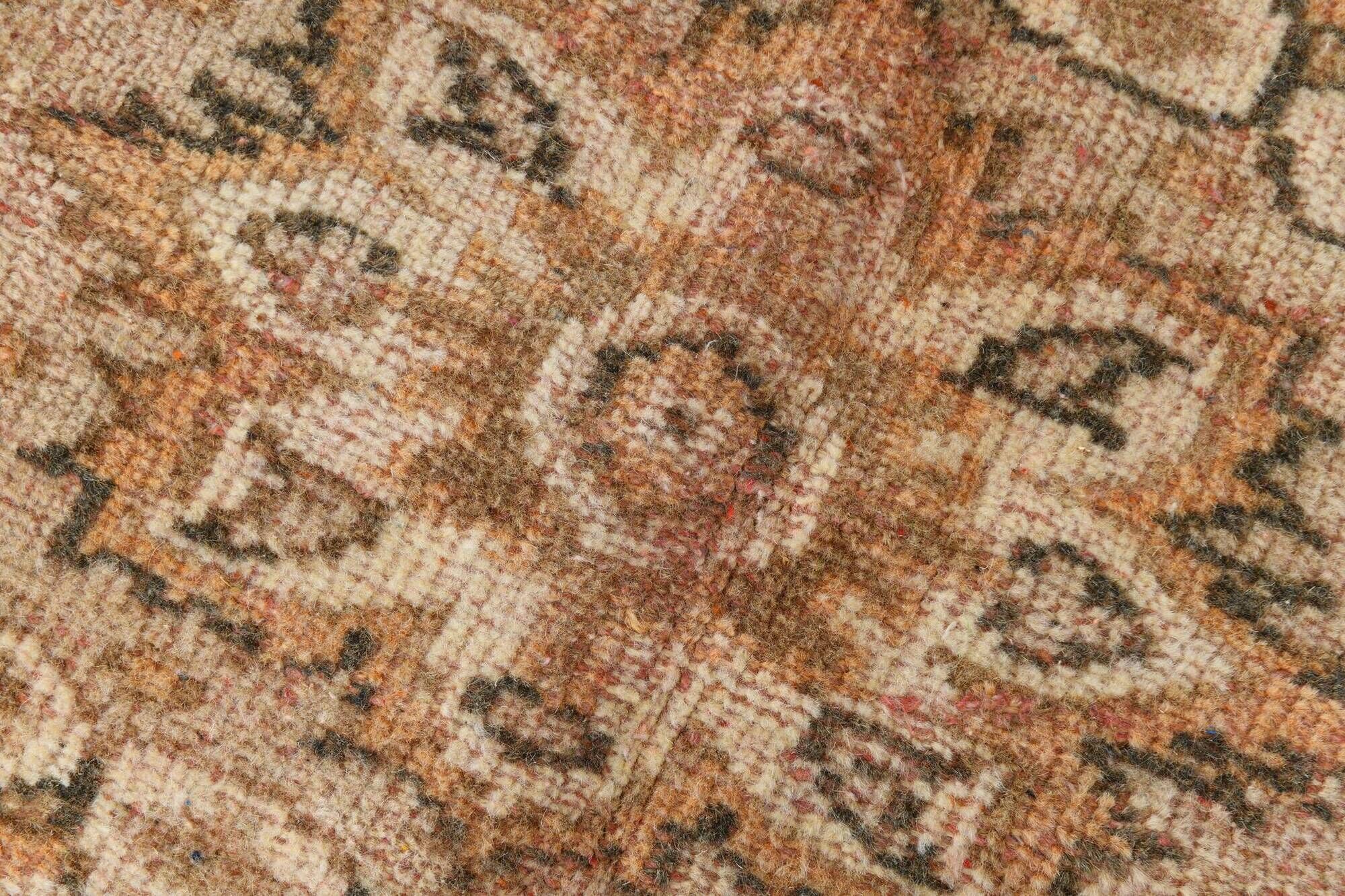 Tapis Oushak Vintage, Laine Fait Main, Beige et Pêche, 168x257 Cm