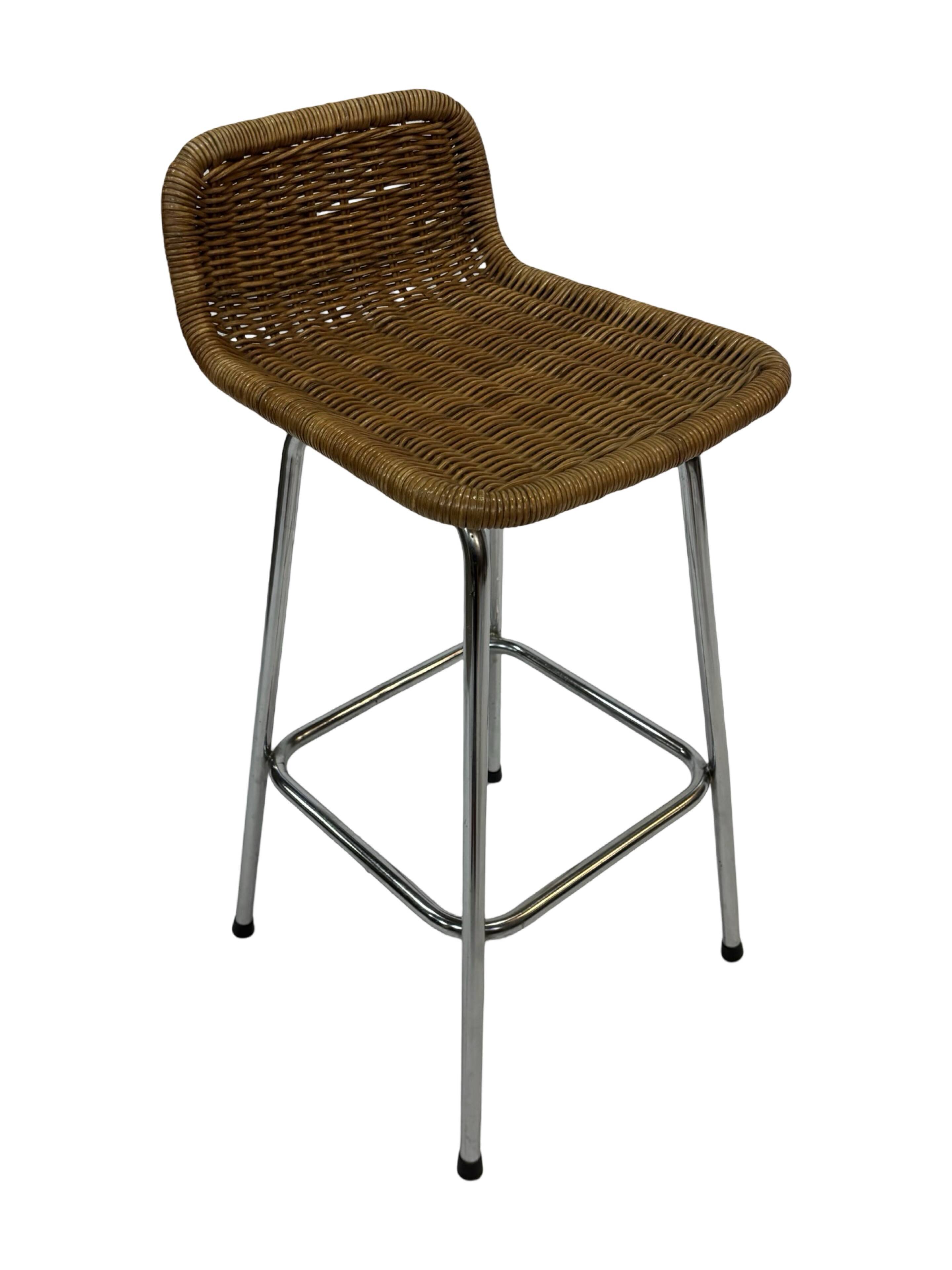 Set of 4 vintage bar stools Dirk van Sliedregt Rohe Noordwolde 1960's