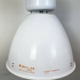 Large White Enamel Industrial Factory Lamp from Elektrosvit, 1990s