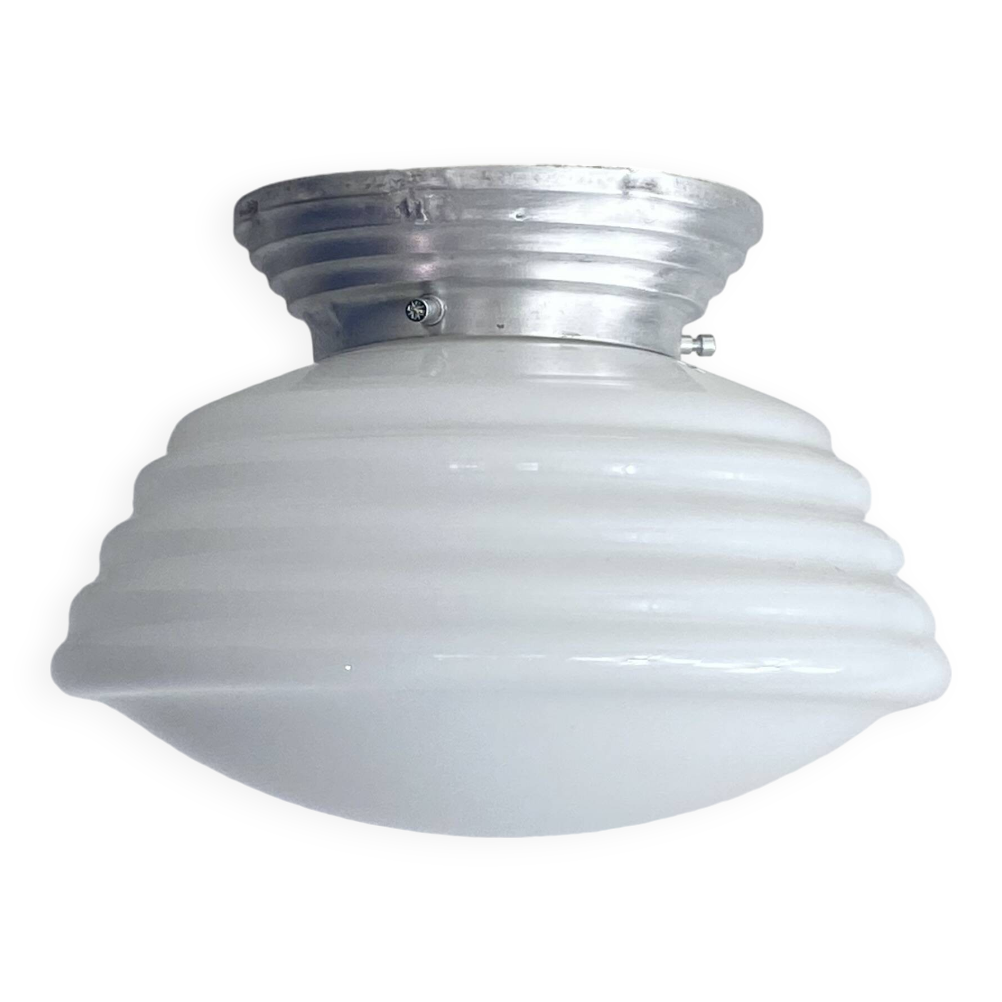 White opal glass globe ceiling light with aluminum fixing base LAMP-7330