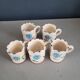 Set of 5 glazed ceramic coffee mugs
