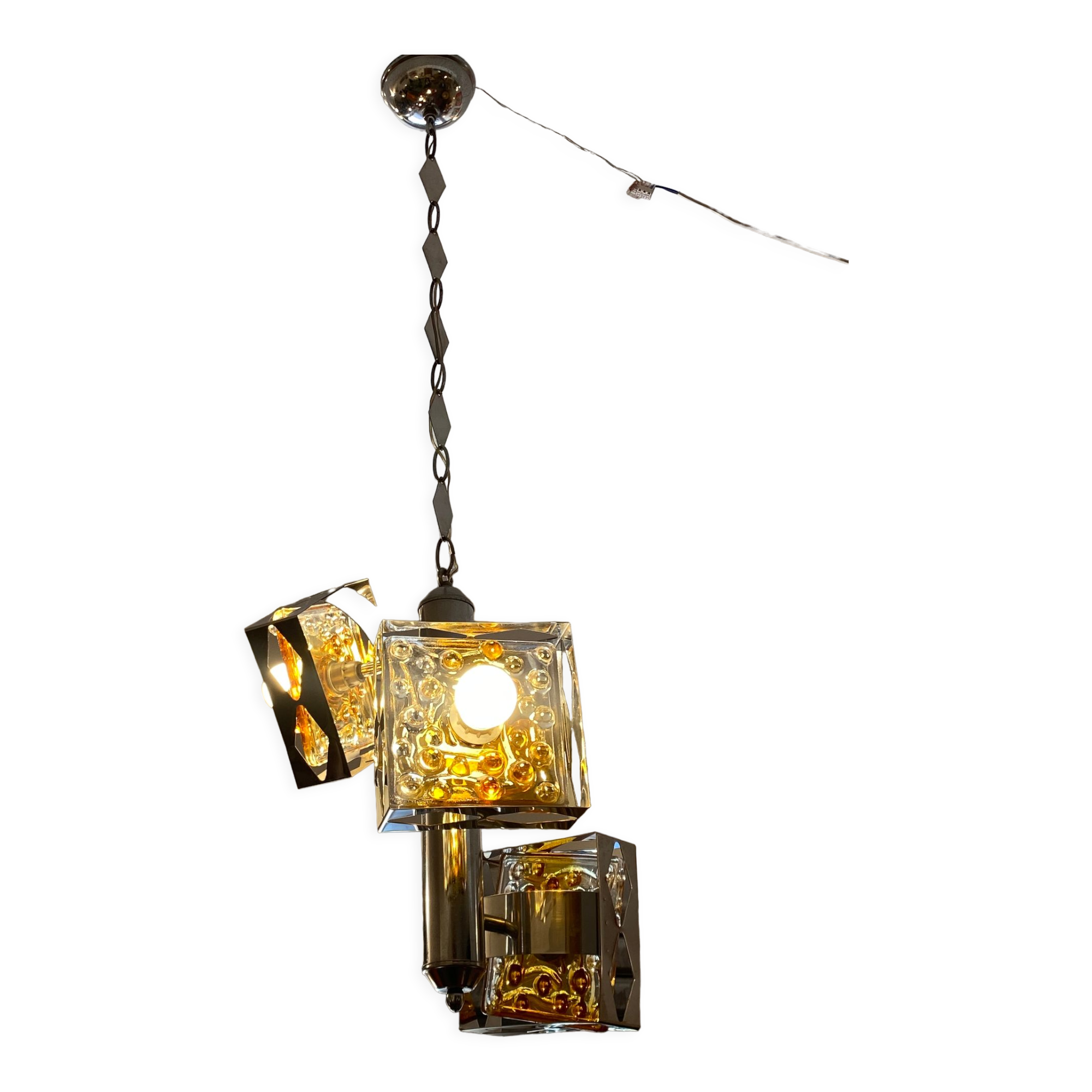 Murano glass pendant lamp by Toni Zuccheri Mazzega Edition 70s