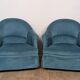 Pair of velvet toad armchairs