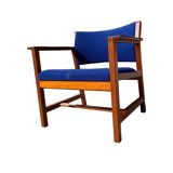 Fauteuil bleu sarcelle de Borge Mogensen mod BM74