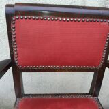 Bridge chair in red ribbed fabric