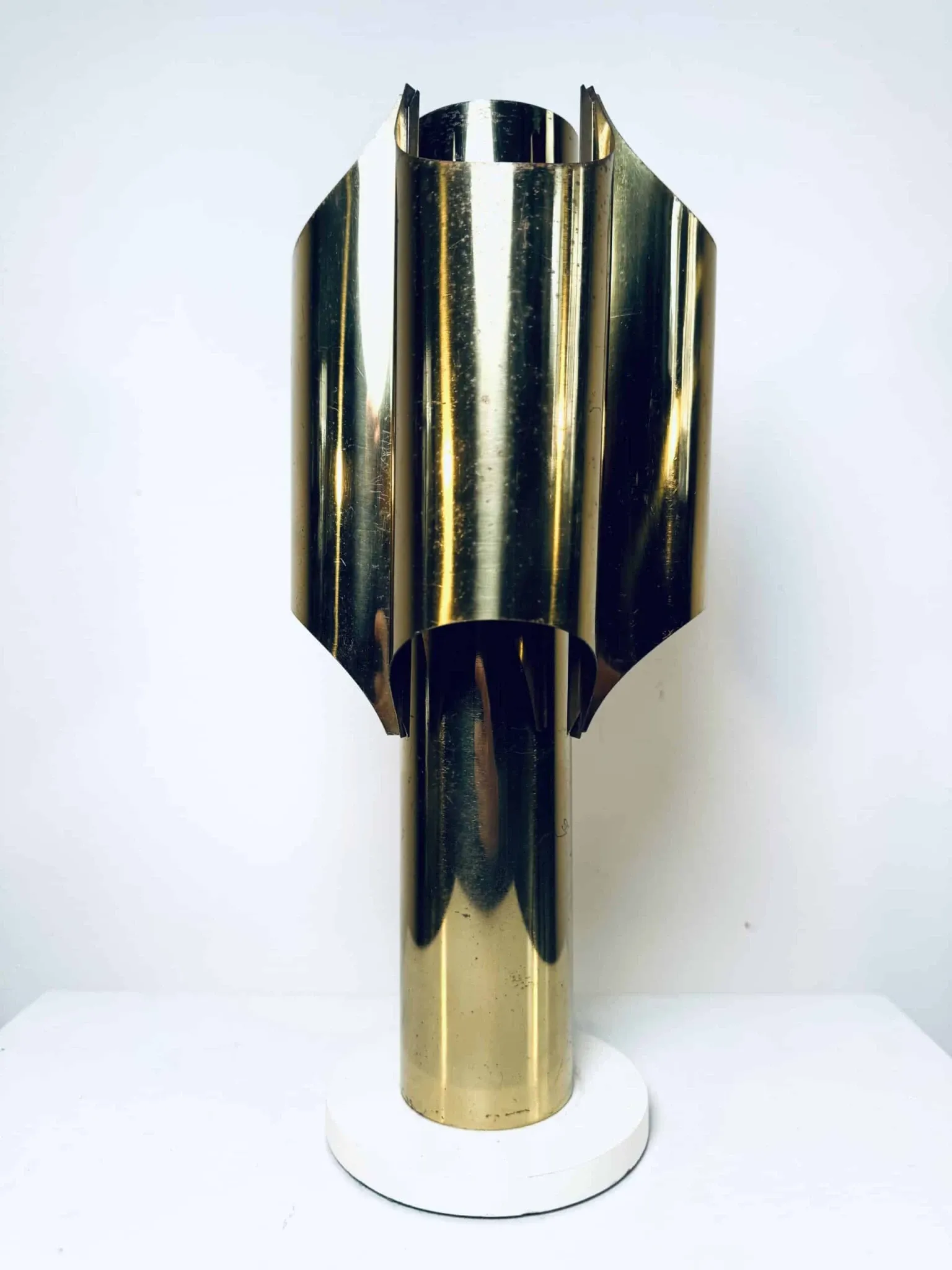 Type 742 Brass Coloured 'Orgue' Table Lamp, Possibly Maison Charles, France, 1960S