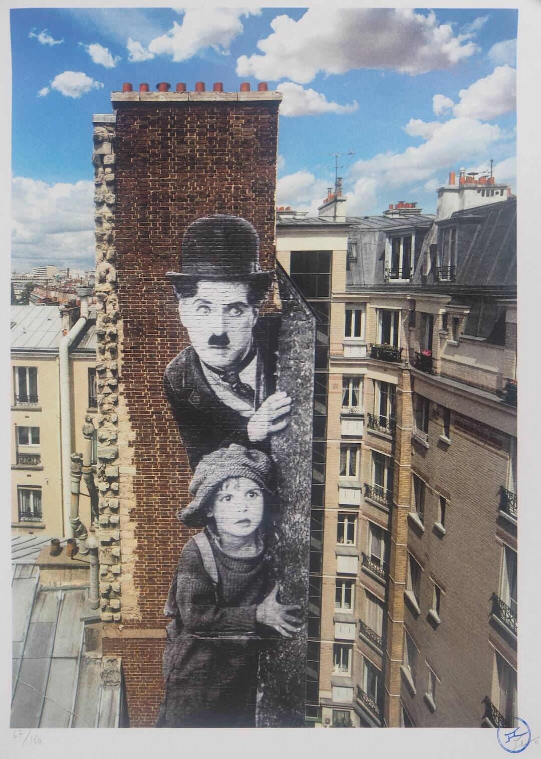 JR: Homage to Charlie Chaplin - Original signed lithograph