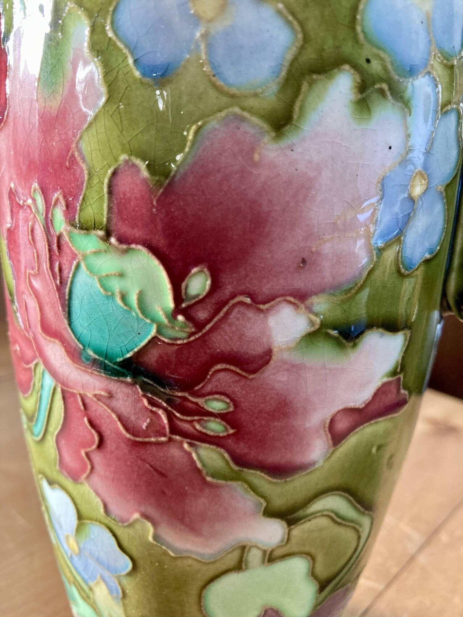 Pair of Art Nouveau Teplitz vases, circa 1900 - Relief earthenware - Amphora style RStK