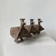 Series of three brutalist Folk Art candle holders