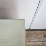 Vintage six-drawer mahogany burl dresser with glass top