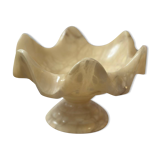 Superb empty pocket cup in white alabaster marble Vintage Italy 1960s