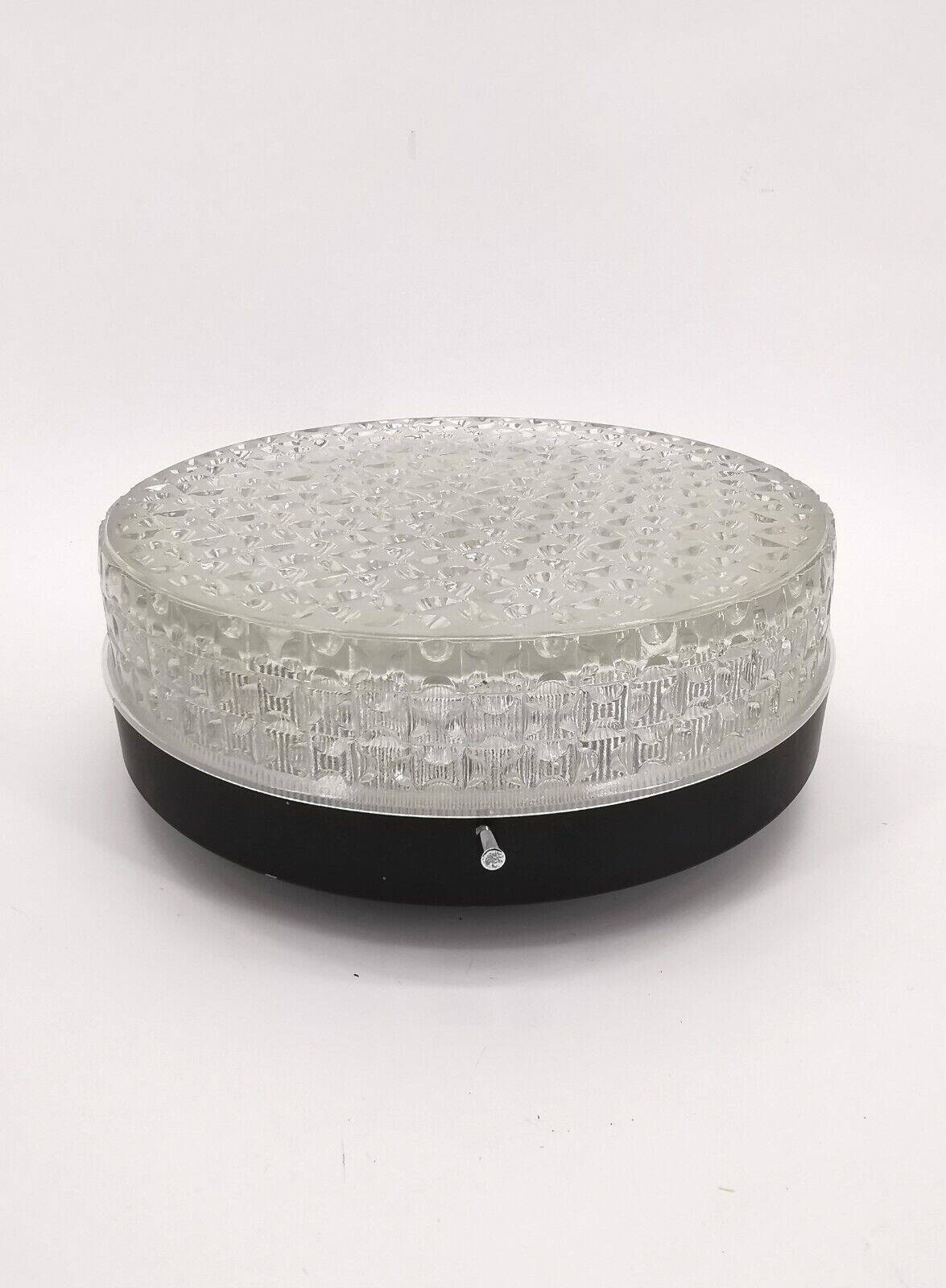 Vintage Swiss Pressed Glass Ceiling Lamp Megal AG