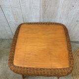 Wicker/wood coffee table