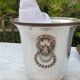 Champagne bucket decoration lion's head in silver metal