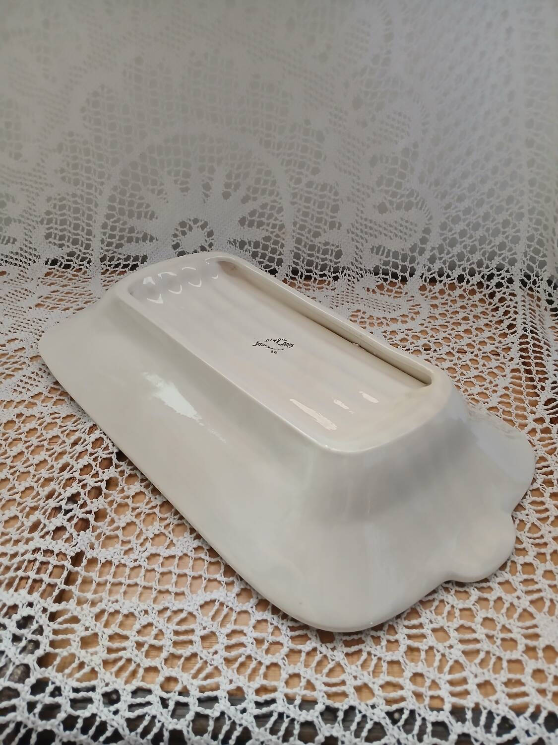 Old Barbotine dish from Digoin and Sarreguemines