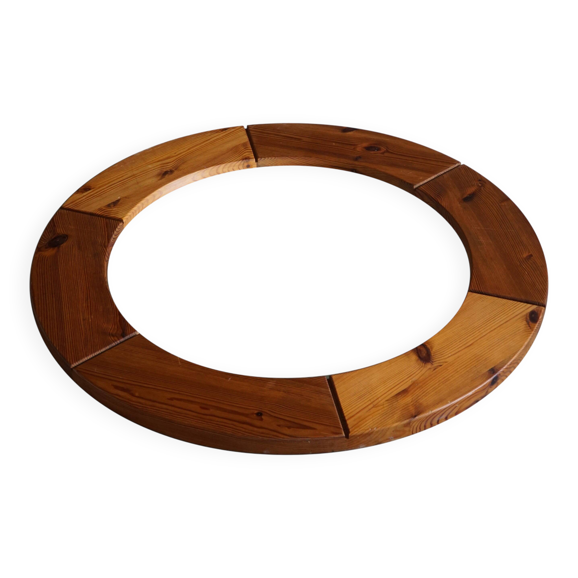 Wall mirror in solid pine by Glasmäster Markaryd, Sweden, 1960s.