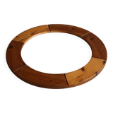 Wall mirror in solid pine by Glasmäster Markaryd, Sweden, 1960s.