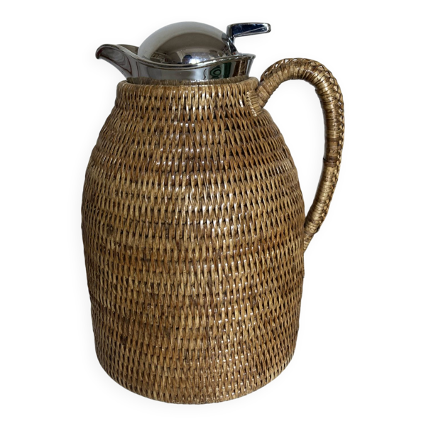 Carafe thermos gainée d'osierdesign Ola Olson pour Xtra 1980