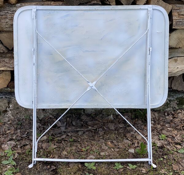 Table de jardin pliante fer forgé vintage 1950