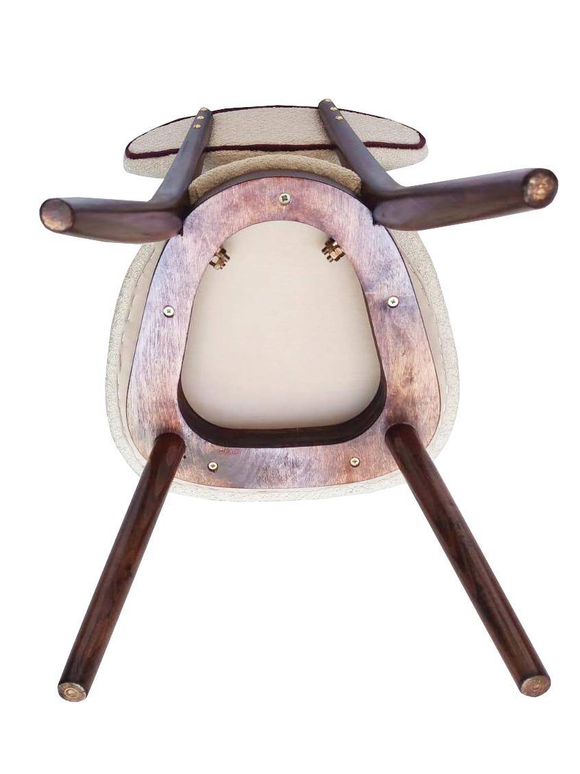 Heart Chair by Helena & Jerzy Kurmanowicz in Beech Wood and Boucle