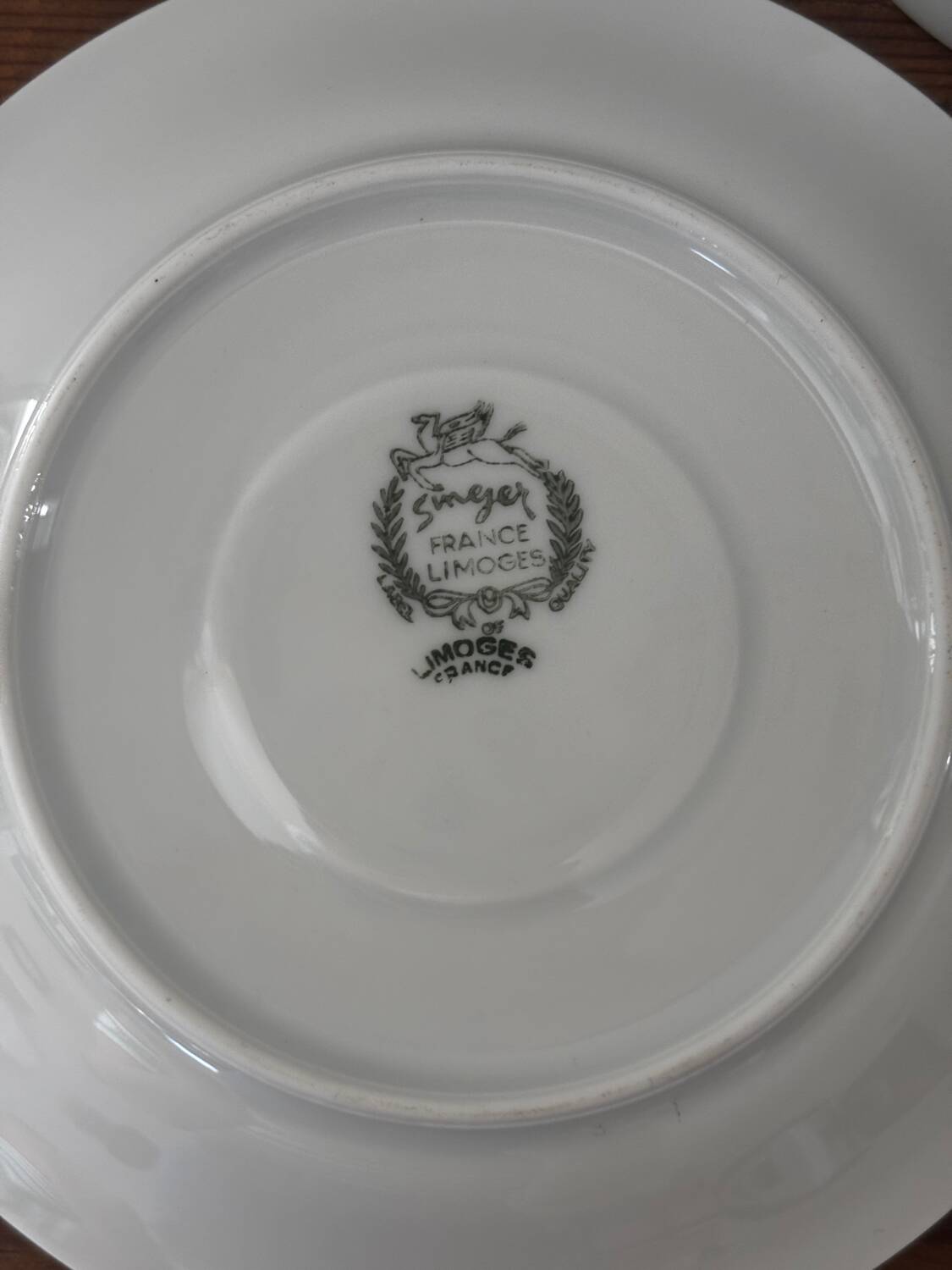 Superb cup and saucer with blue flowers, Limoges porcelain, monkey