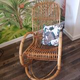Chaise à bascule en rotin