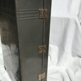 Vintage dark grey metal suitcase