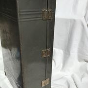 Vintage dark grey metal suitcase