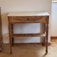 Old solid wood console with marble - 1 drawer