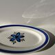 Plat sunny motif floral bleu stylisé Sarreguemines