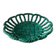 Green woven ceramic fruit basket in the Vallauris style, Malicorne E T