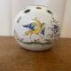 Antique flower vase moustiers white ceramic painted vintage